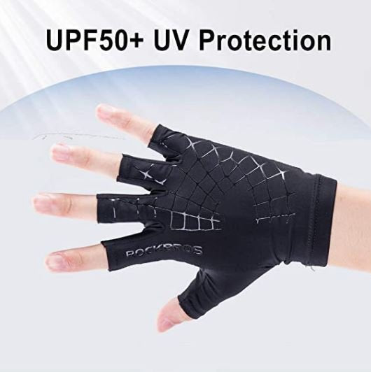 ROCKBROS S202 Gants de vélo Gants de sport sans doigts Demi-doigt Noir S