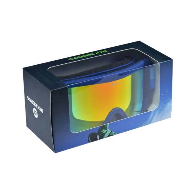 ROCKBROS Lunettes de ski pour femme homme enfant Lunettes de ski d'hiver anti-buée Bleu (enfants)
