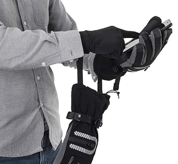 ROCKBROS Gants de Ski 2 en 1 Gants Printemps Automne Doigt Complet Coupe-Vent Gants Chauds pour Sports de Plein Air M