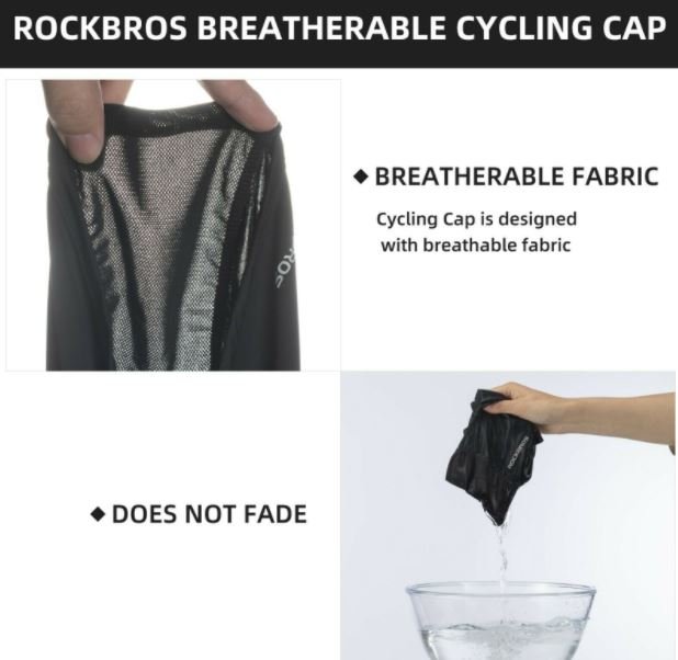 ROCKBROS Balaclava Respirant Moto Bandana UPF50+ 3 Couleur Noir