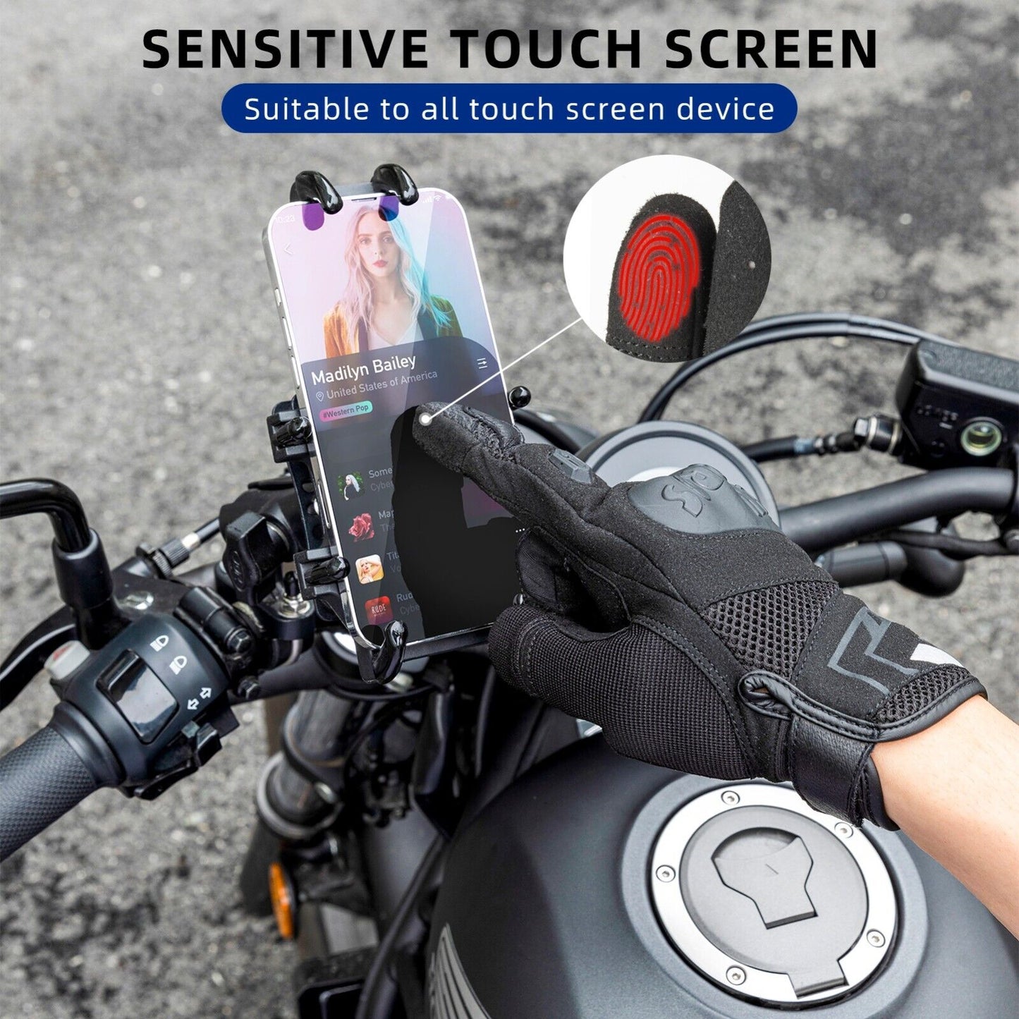 ROCKBROS Gants de moto d'hiver écran tactile cyclisme chaud