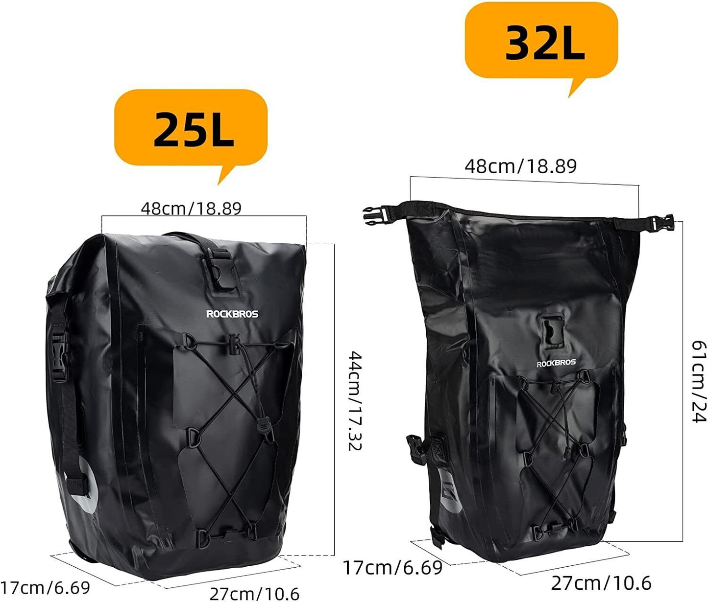 ROCKBROS sac porte-bagages étanche sacoches vélo sacoche 25L 5 couleurs