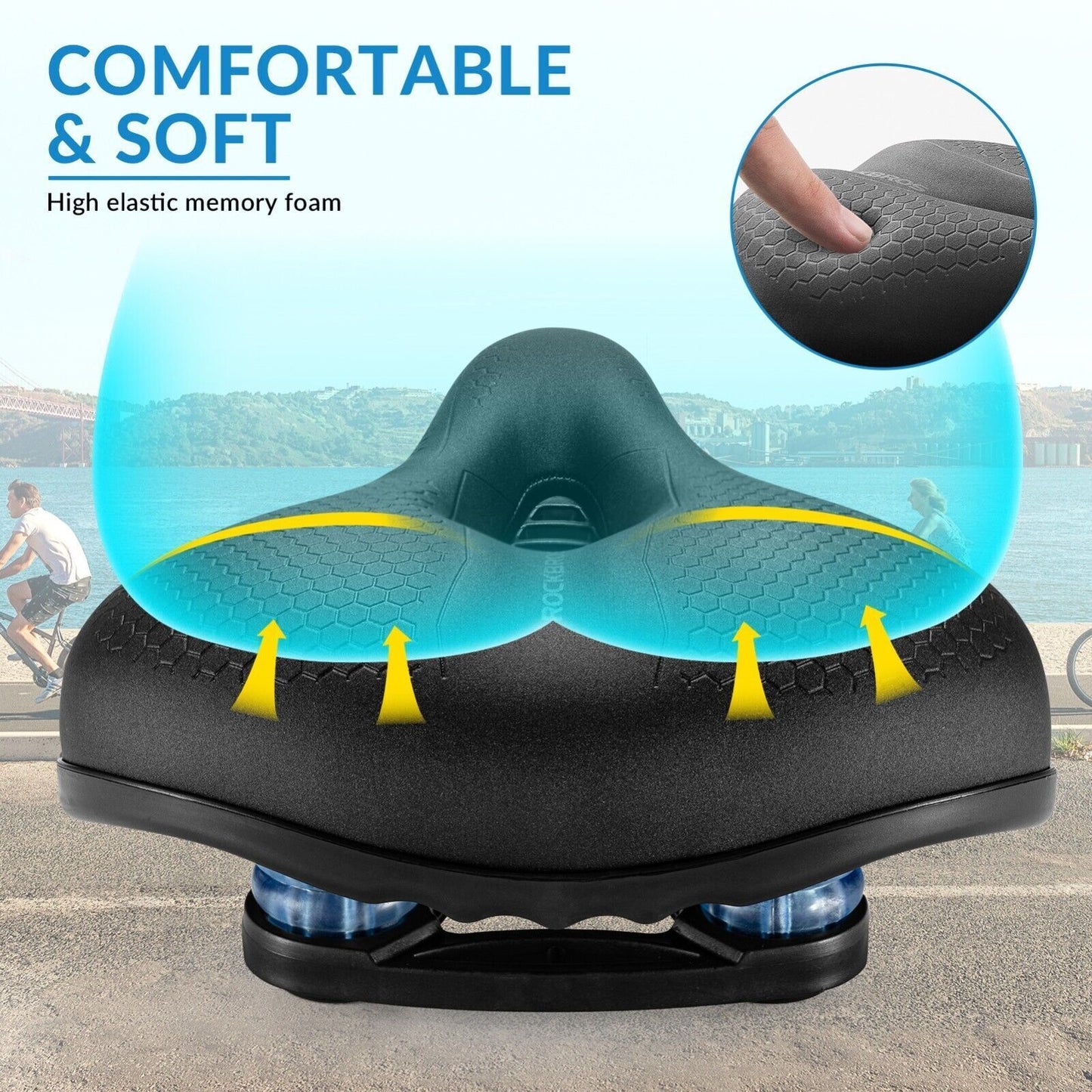 ROCKBROS selle de vélo siège de vélo mousse à mémoire de forme confortable ergonomique