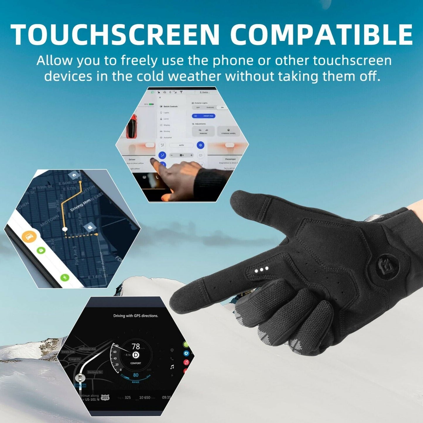 ROCKBROS S255 Gants De Cyclisme Automne Écran Tactile Sports De Plein Air M-2XL
