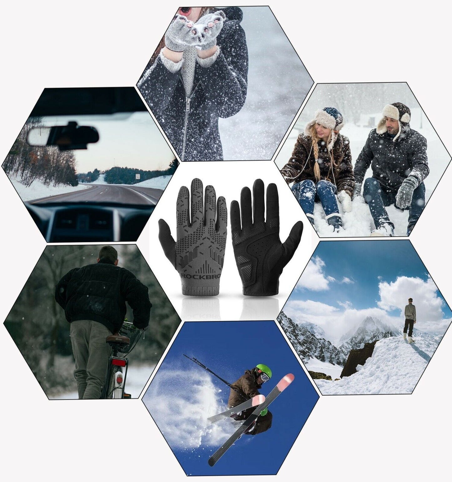 ROCKBROS S255 Gants De Cyclisme Automne Écran Tactile Sports De Plein Air M-2XL
