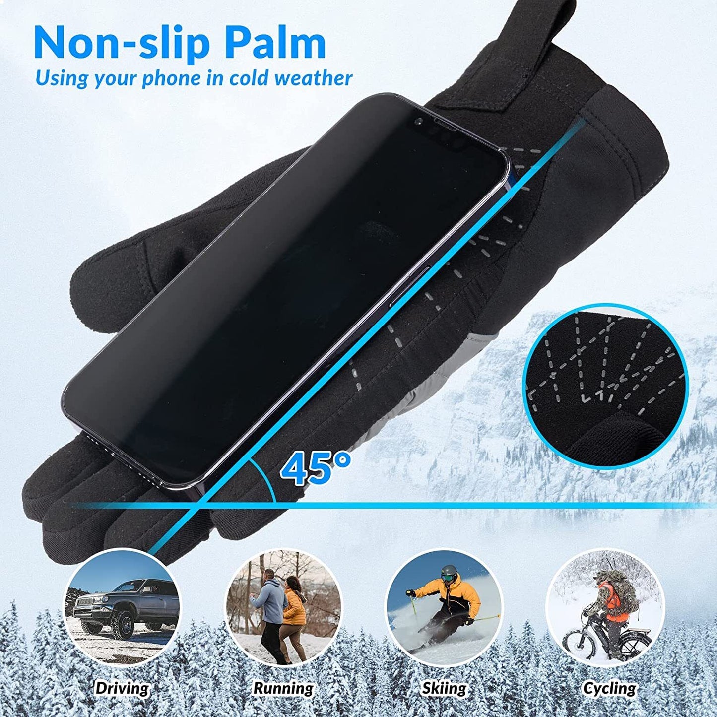 ROCKBROS Gants Cyclisme en hiver Écran Tactile Chaud Thermique Sport