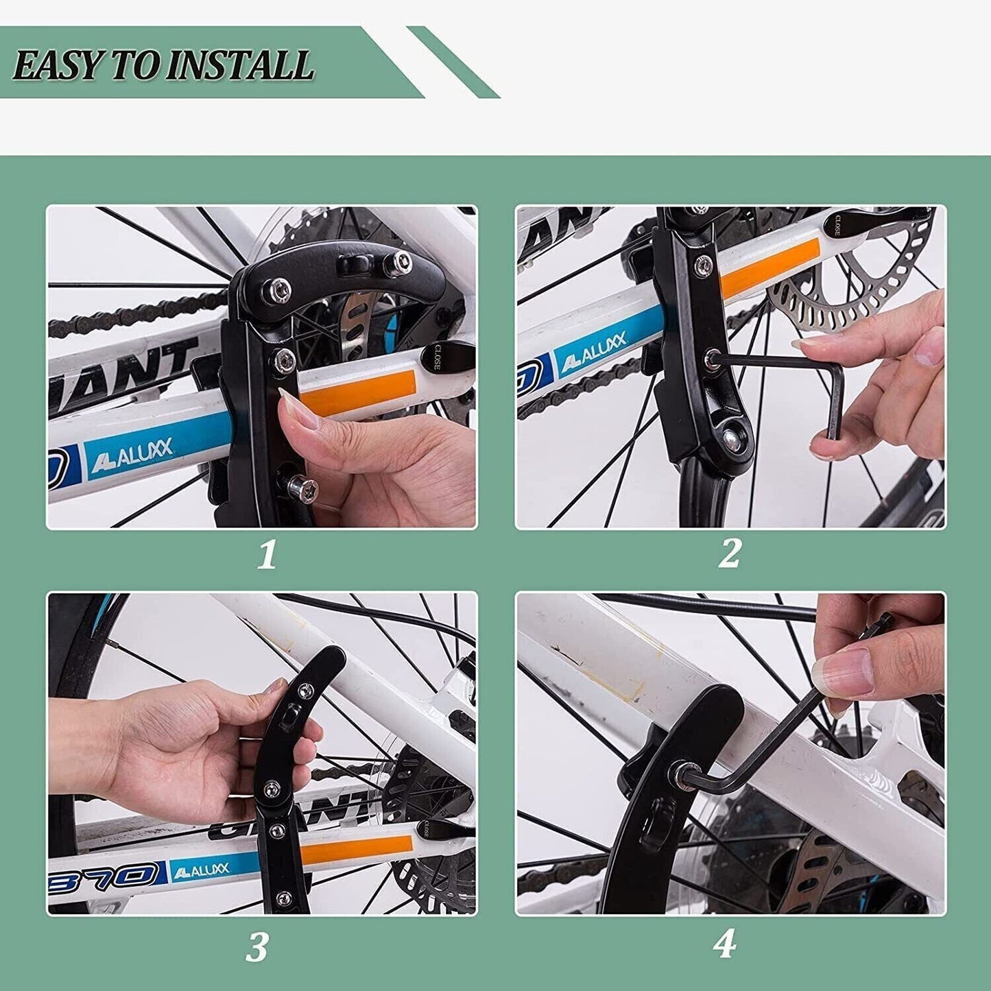 ROCKBROS support de vélo réglable en hauteur béquille latérale réglable 24-29 pouces en aluminium