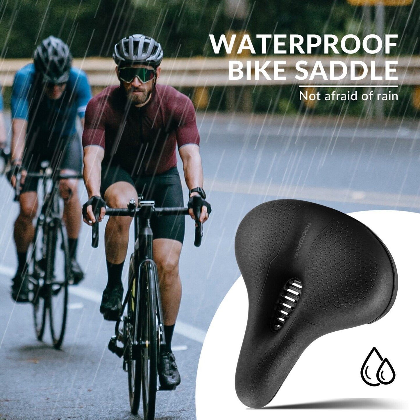 ROCKBROS selle de vélo siège de vélo mousse à mémoire de forme confortable ergonomique