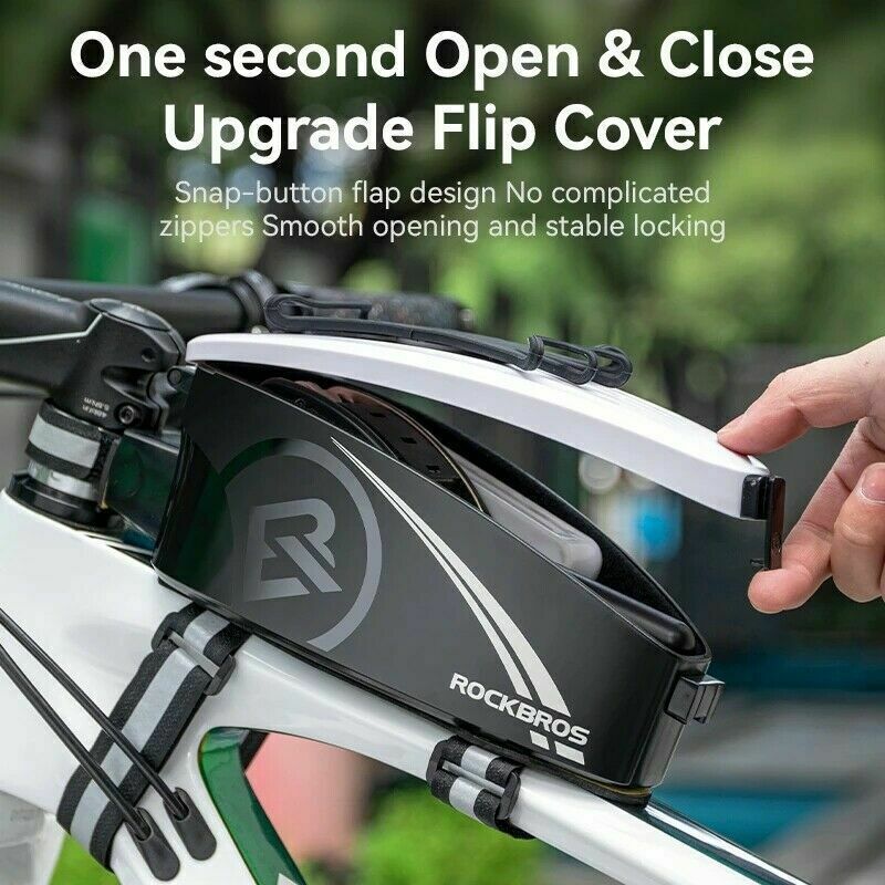 ROCKBROS sac de cadre de sac de vélo avec support de téléphone portable pour téléphone portable de 4 à 6,5 pouces