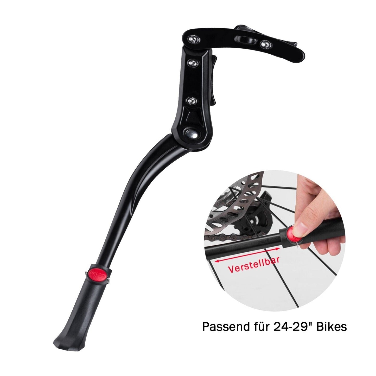 ROCKBROS support de vélo réglable en hauteur béquille latérale réglable 24-29 pouces en aluminium