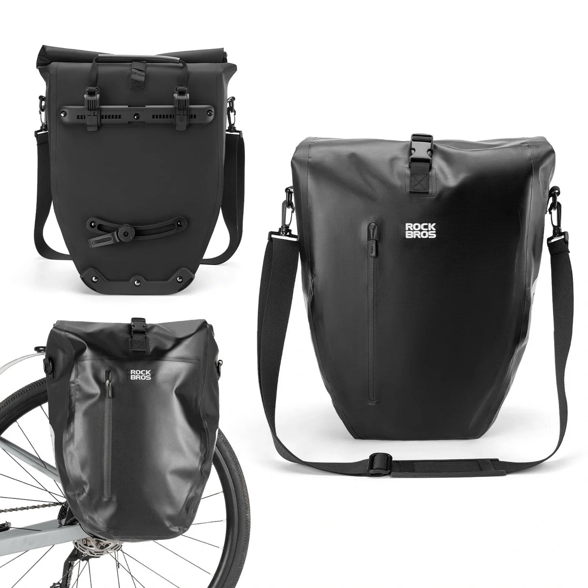 ROCKBROS 15L-20L Sac de porteur vélo 3-en-1