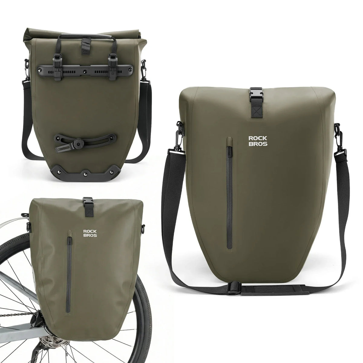 ROCKBROS 15L-20L Sac de porteur vélo 3-en-1