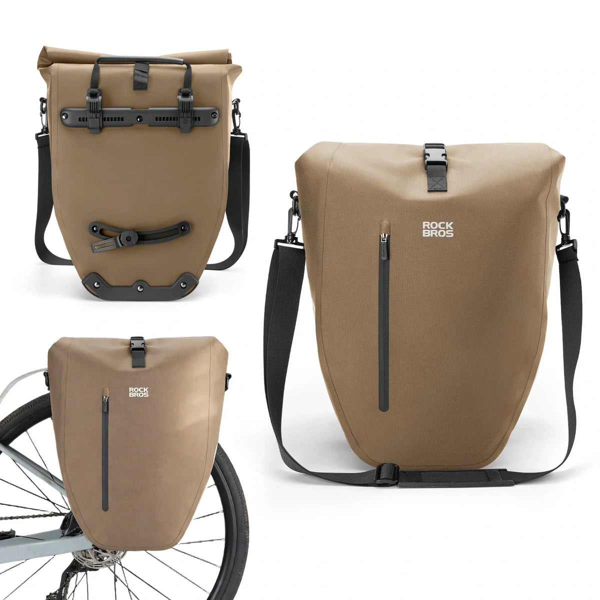 ROCKBROS 15L-20L Sac de porteur vélo 3-en-1