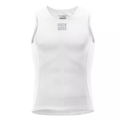 ROCKBROS Maillot de corps Gilet de cyclisme pour hommes Débardeur respirant Couche de base Blanc