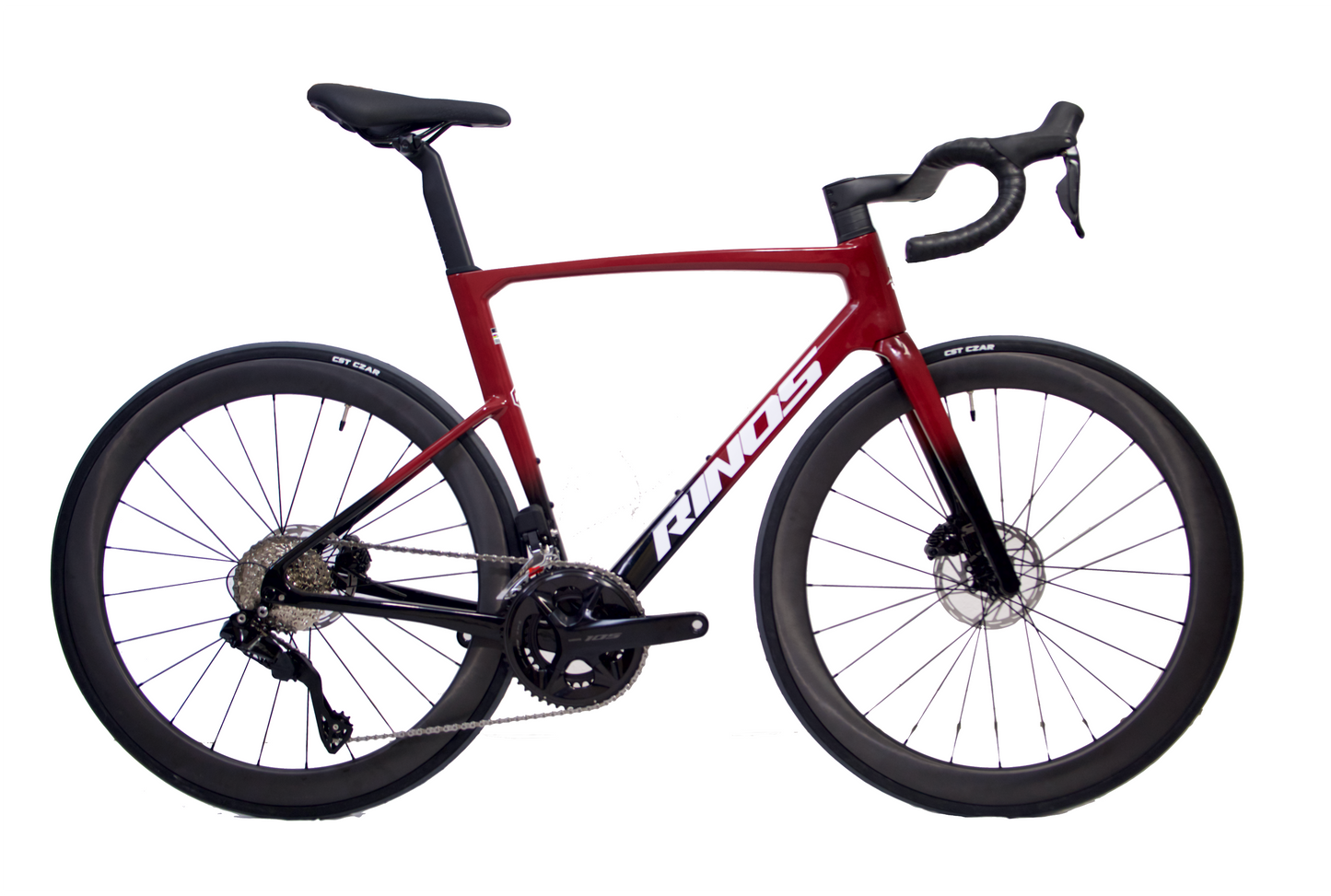 RINOS Vélo de route entièrement en carbone Odin 6.1 Shimano 105 Di2 R7150 24 vitesses