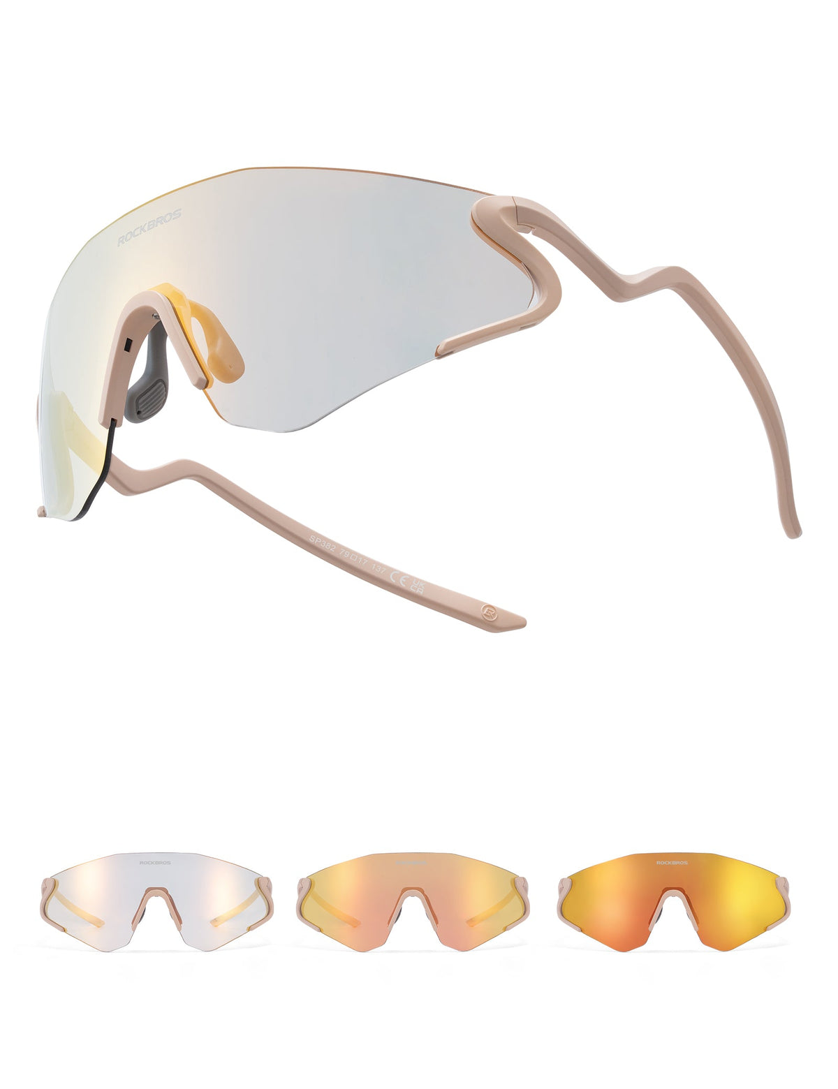 Lunettes de vélo photochromatiques ROCKBROS avec protection UV400