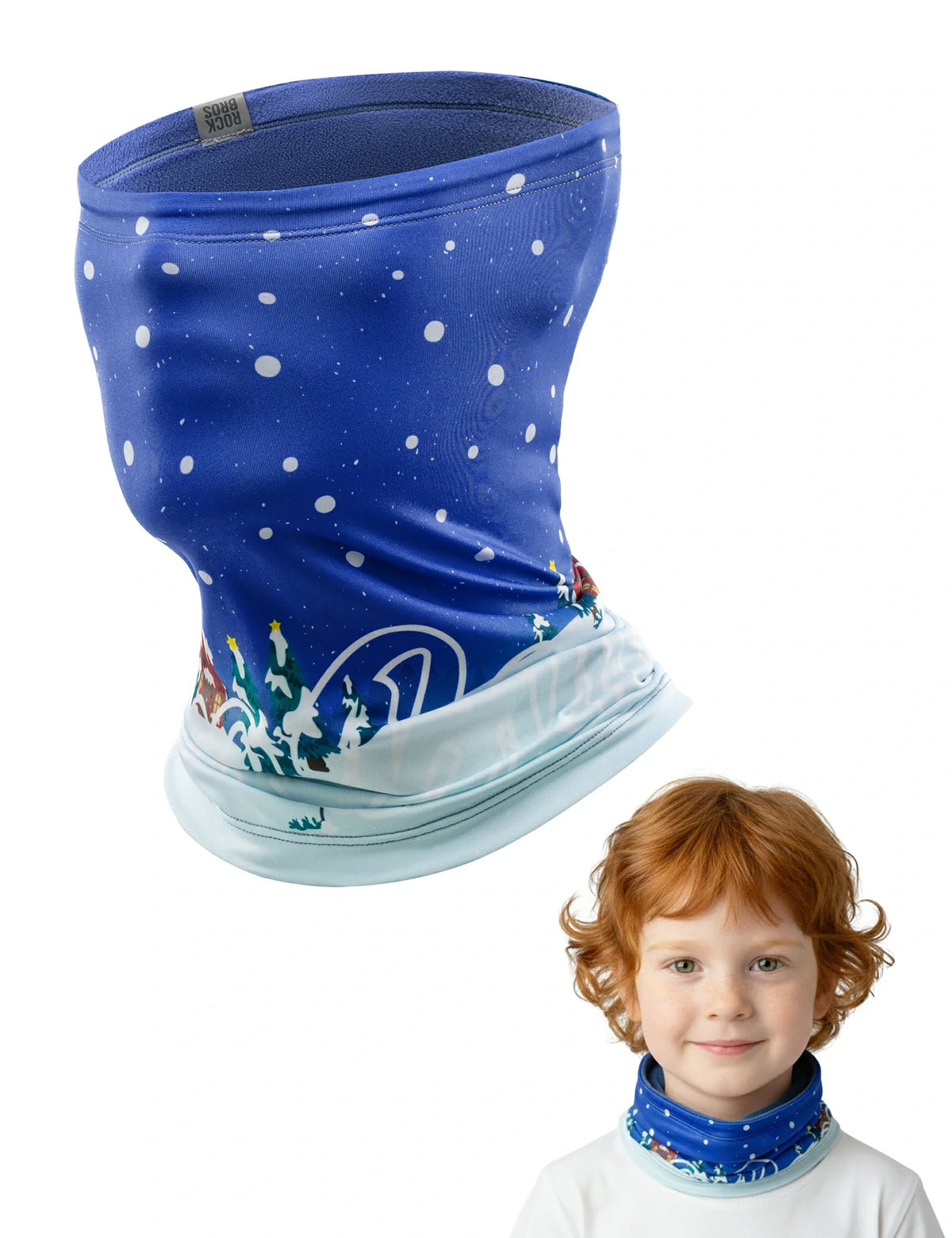 ROCKBROS 2-en-1 Écharpe tube & Bonnet pour enfants réversible Châle cervical chauffant Multifonction
