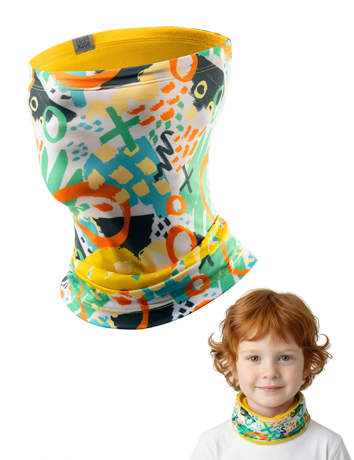 ROCKBROS 2-en-1 Écharpe tube & Bonnet pour enfants réversible Châle cervical chauffant Multifonction
