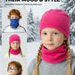 ROCKBROS 2-en-1 Écharpe tube & Bonnet pour enfants réversible Châle cervical chauffant Multifonction