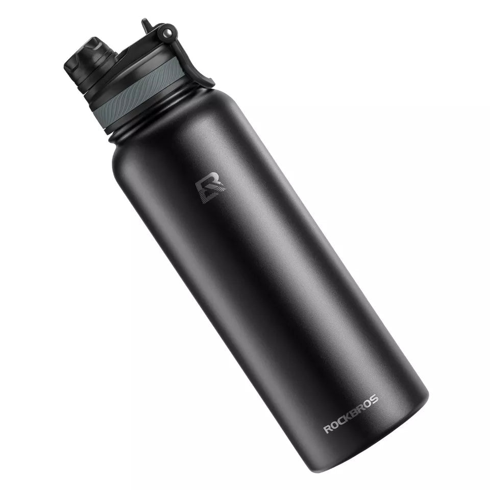 ROCKBROS Gourde en acier inoxydable 550ml/650ml/1000ml/1200ml bouteille isotherme sans BPA gourde de vélo
