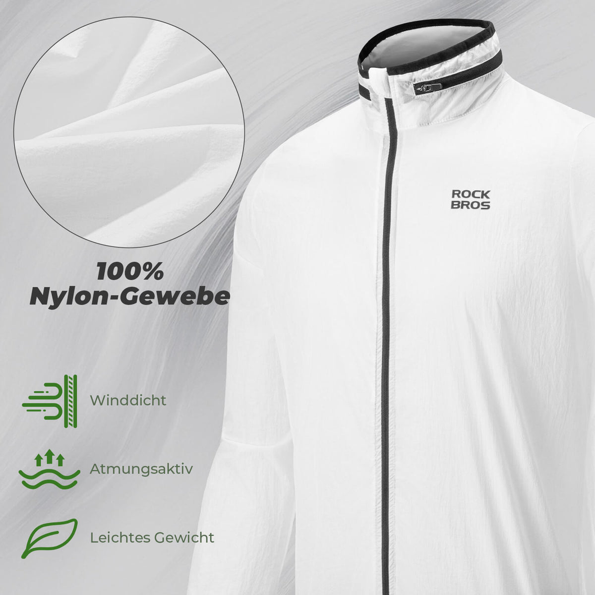 ROCKBROS Veste de Vélo Légère Réfléchissante Pliable Été Hommes/Femmes