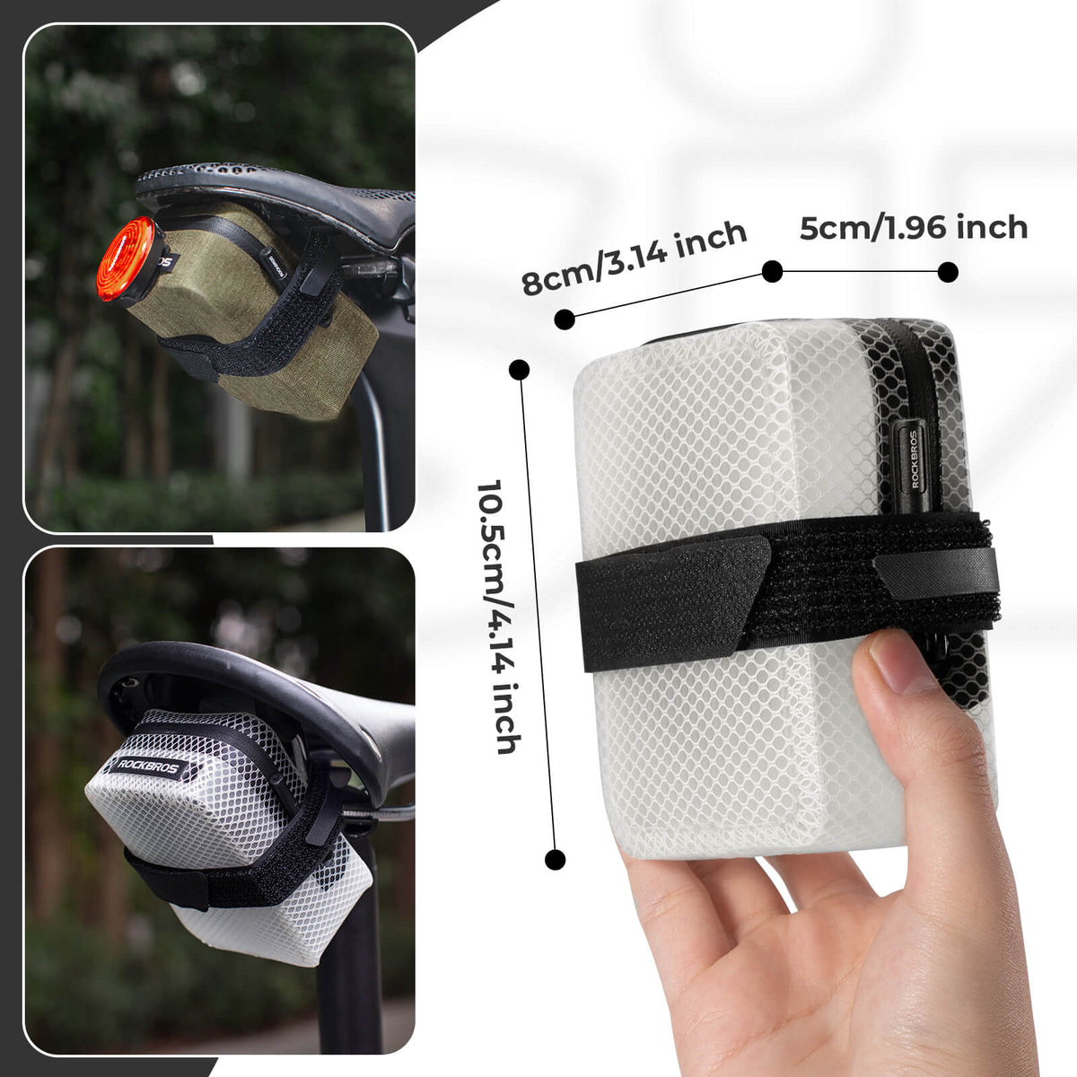 ROCKBROS Sacoche de selle de vélo Légère Compacte Imperméable Vélo de route VTT
