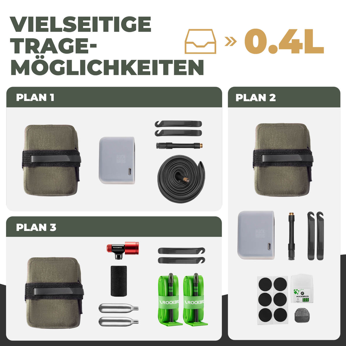 ROCKBROS Sacoche de selle de vélo Légère Compacte Imperméable Vélo de route VTT