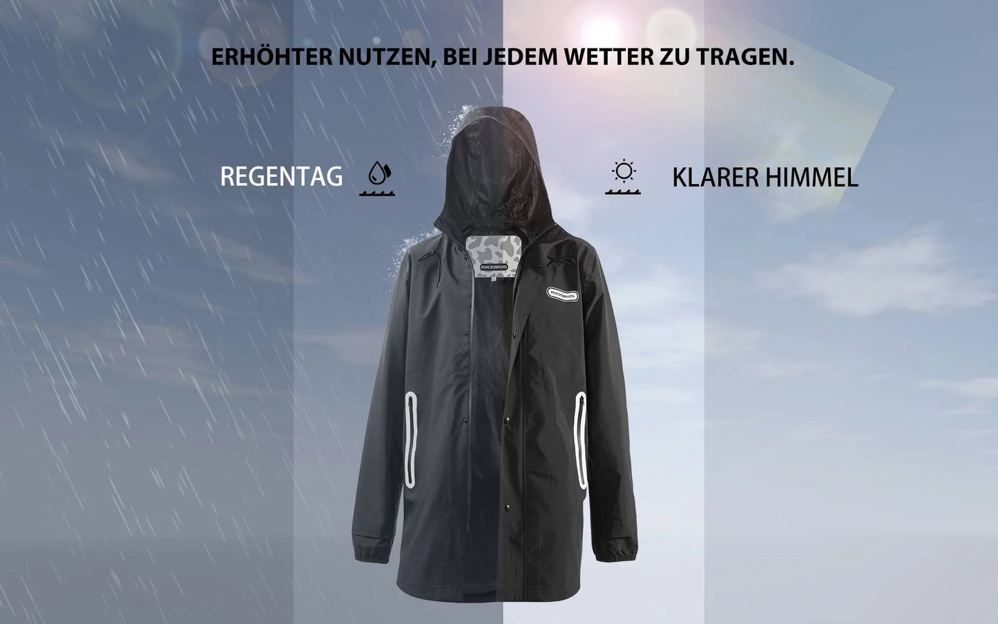 ROCKBROS Imperméable Veste de pluie Imperméable au vent