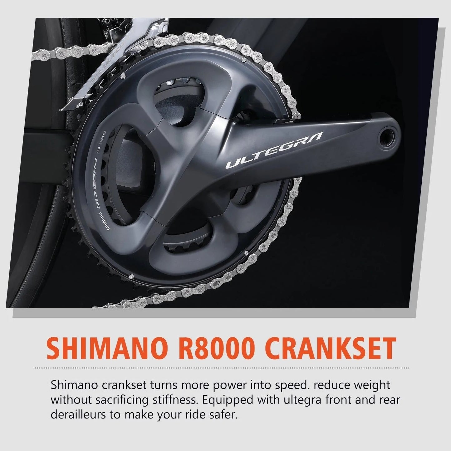 RINOS Vélo de route en carbone 700C Shimano Ultegra R8000 22 vitesses Odin5.0