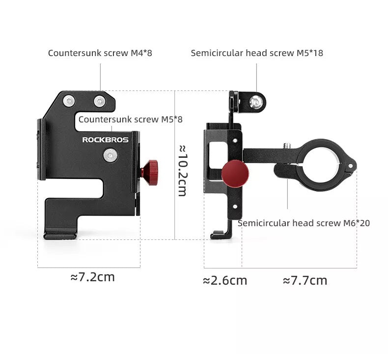 ROCKBROS support de téléphone portable de vélo support de téléphone de guidon pour smartphone 4,7-7,09 pouces