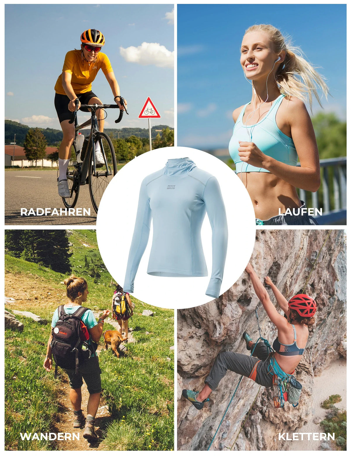 ROCKBROS Maillot de cyclisme femme manches longues