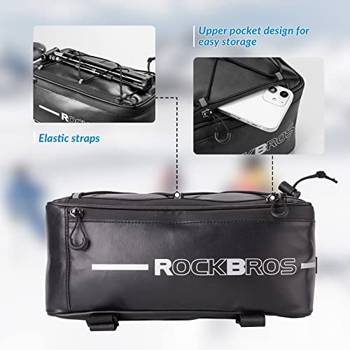 ROCKBROS Sac de porte-bagages de vélo réfléchissant 5,2L-8L avec protection contre la pluie