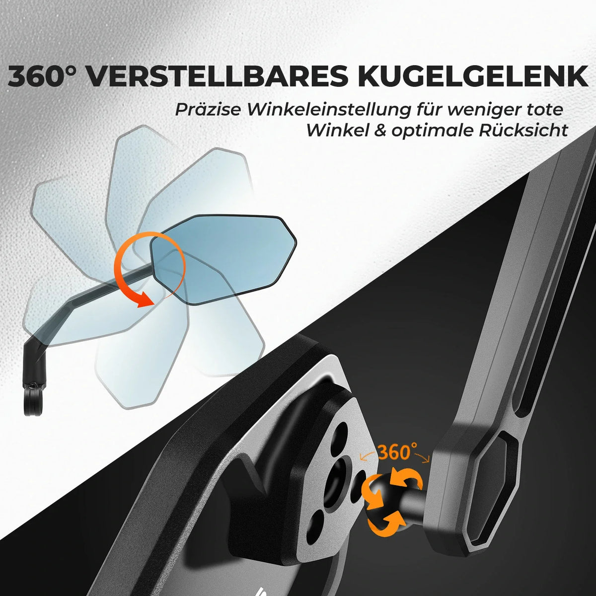 ROCKBROS Rétrovélo de vélo Miroir de vélo pour guidon 20–23 mm