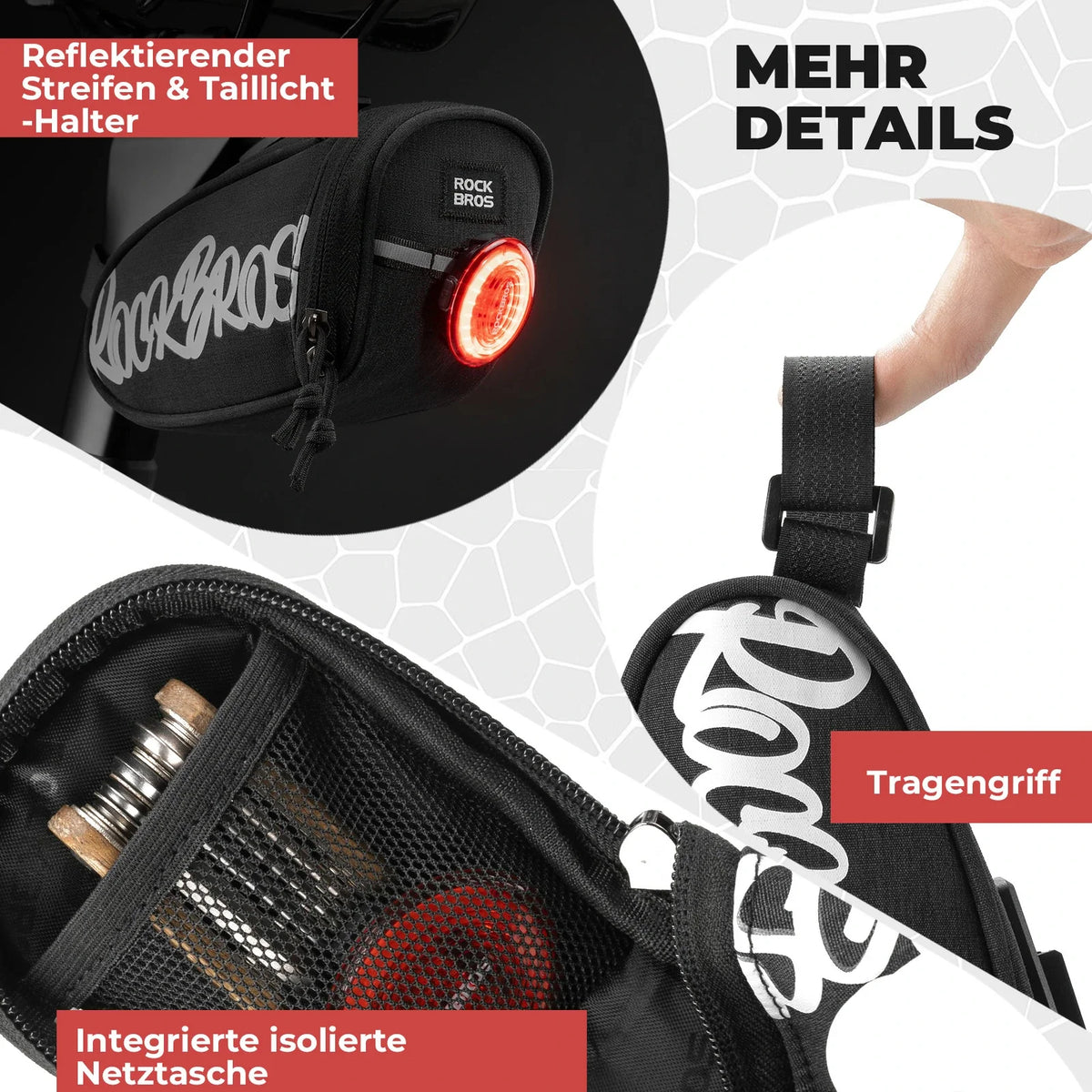 ROCKBROS Sacche de selle de vélo portable 0,8L
