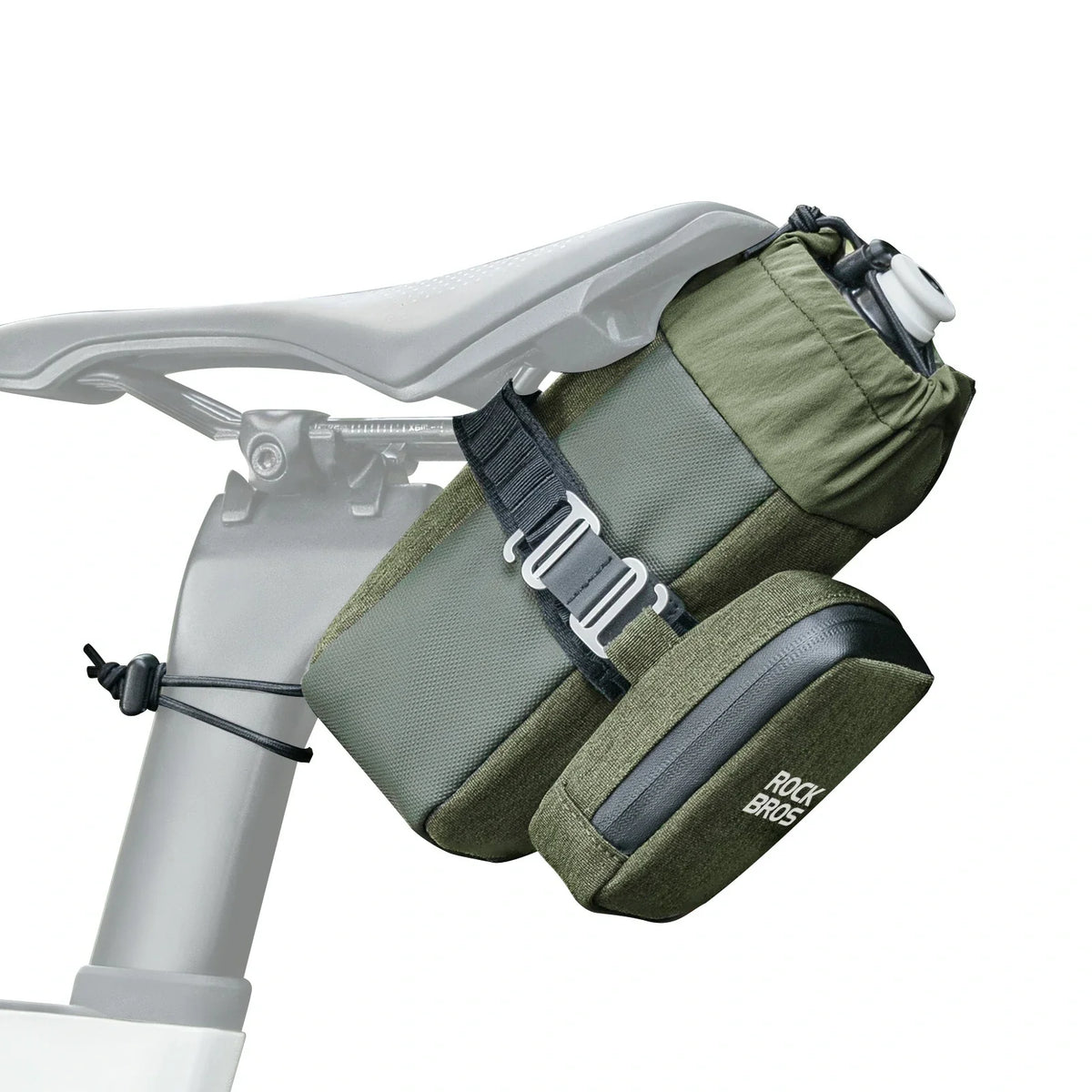 ROCKBROS Sac de selle de vélo avec porte-bidon et mini sac de selle portable 0,3L