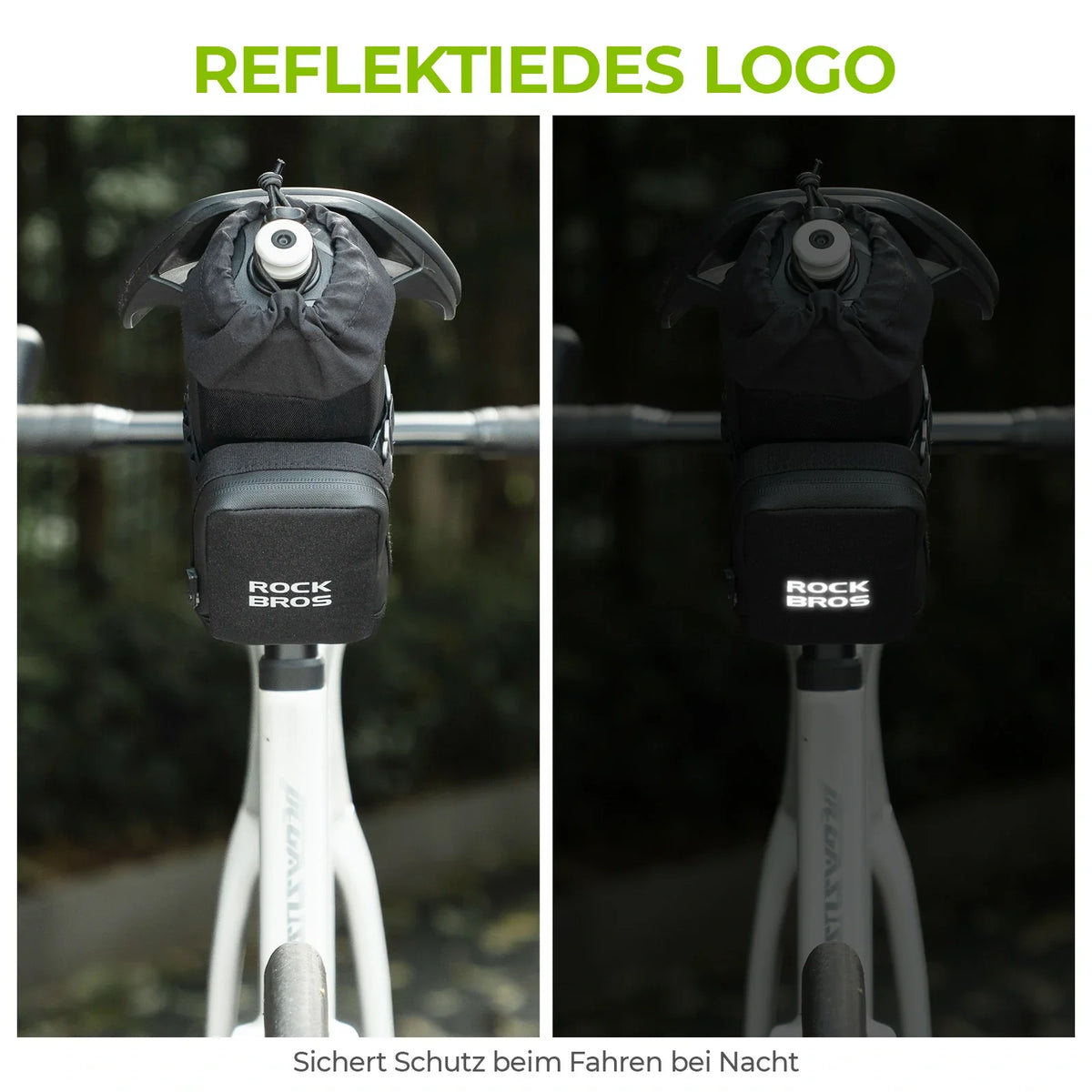 ROCKBROS Sac de selle de vélo avec porte-bidon et mini sac de selle portable 0,3L