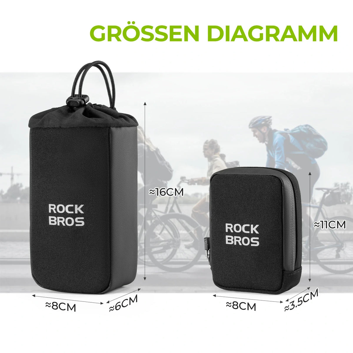 ROCKBROS Sac de selle de vélo avec porte-bidon et mini sac de selle portable 0,3L