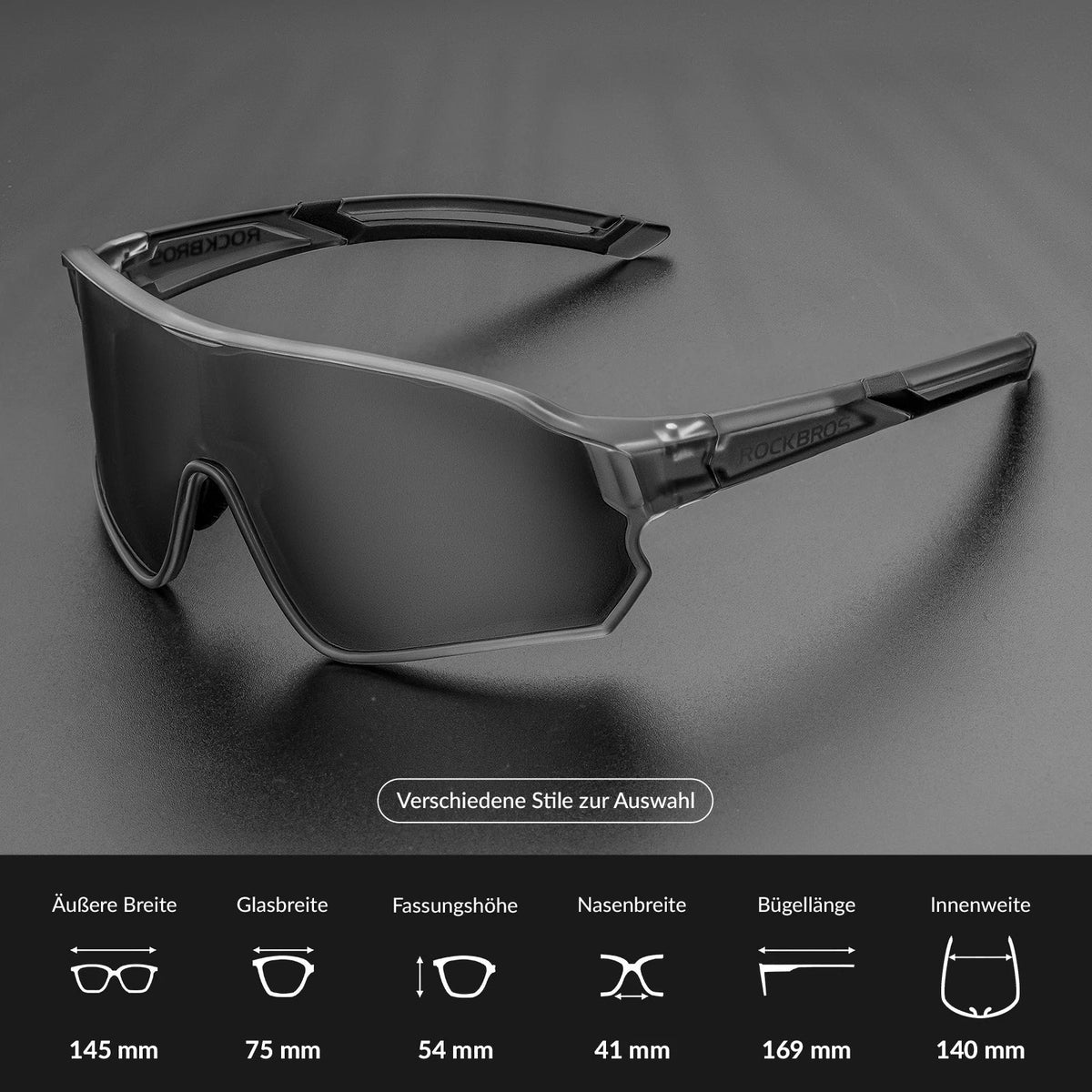 ROCKBROS Lunettes de vélo polarisées ultra-légères (UV400)
