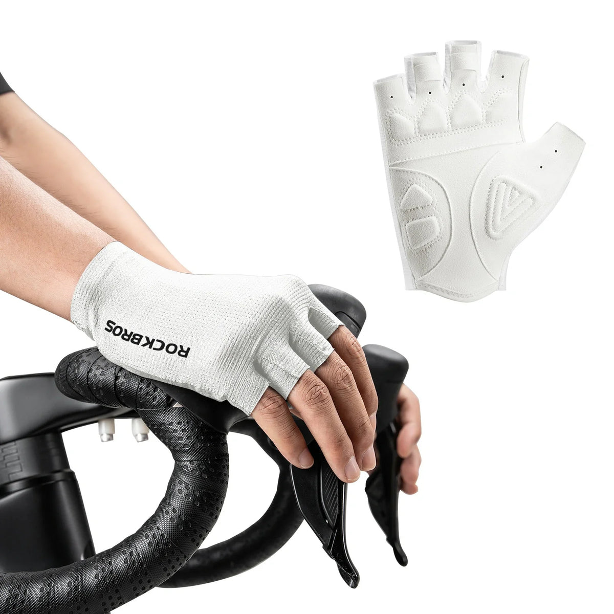 Gants de vélo ROCKBROS mi-doigts avec rembourrage SBR amortissant - S396