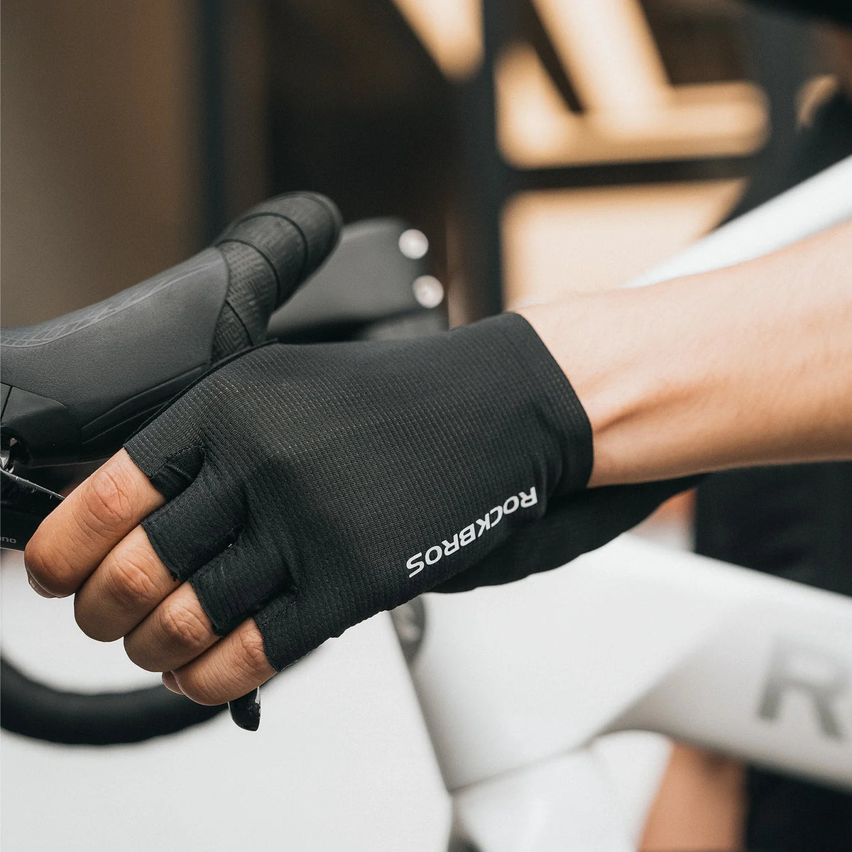 Gants de vélo ROCKBROS mi-doigts avec rembourrage SBR amortissant - S396