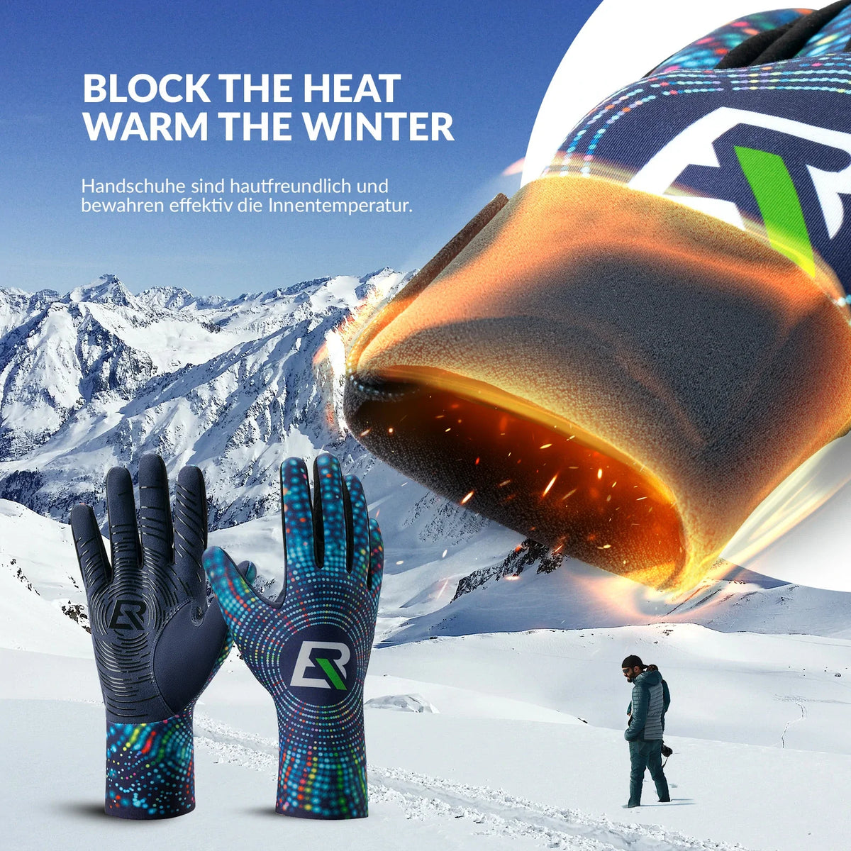 Gants de vélo ROCKBROS automne et hiver gants à doigts complets élastiques antidérapants