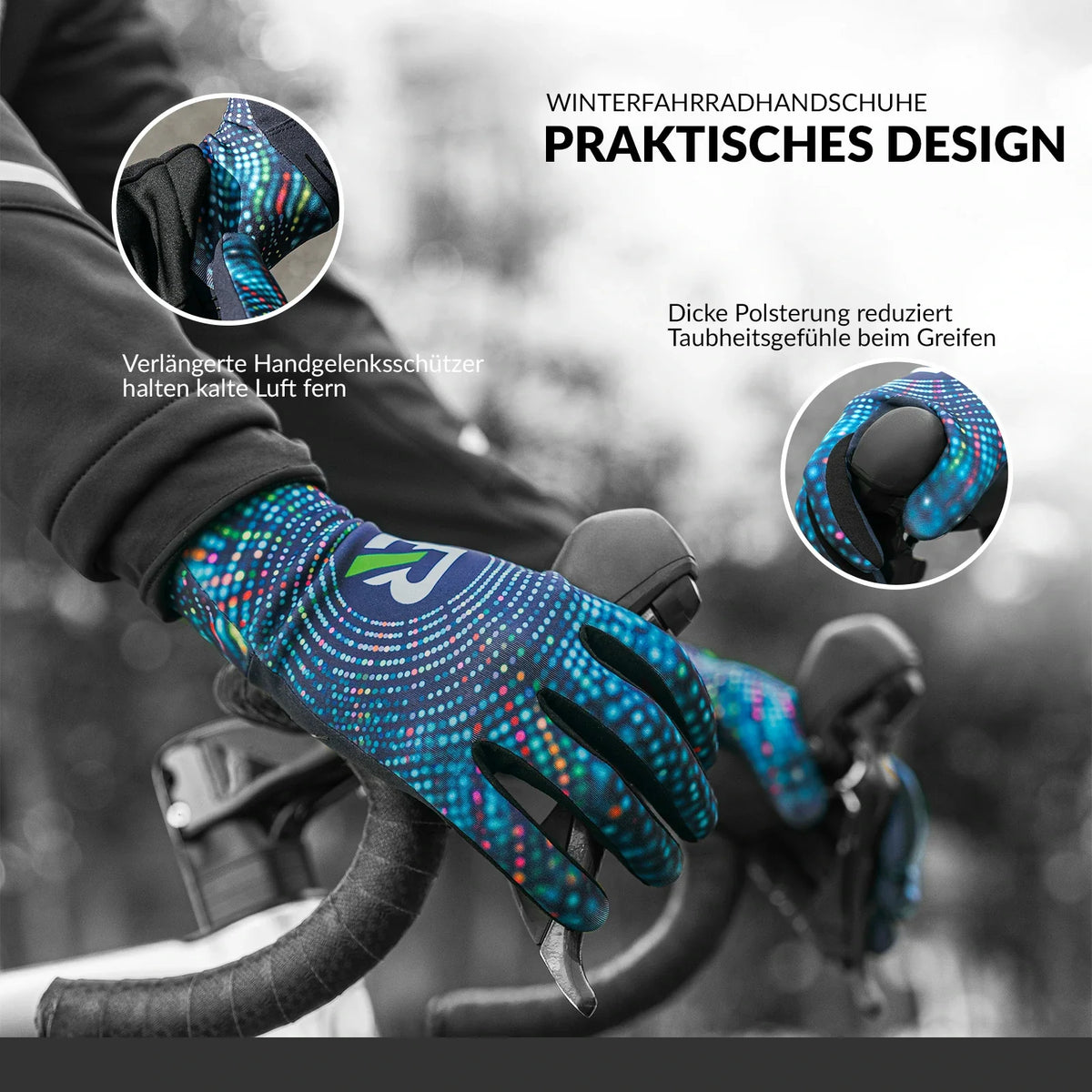 Gants de vélo ROCKBROS automne et hiver gants à doigts complets élastiques antidérapants