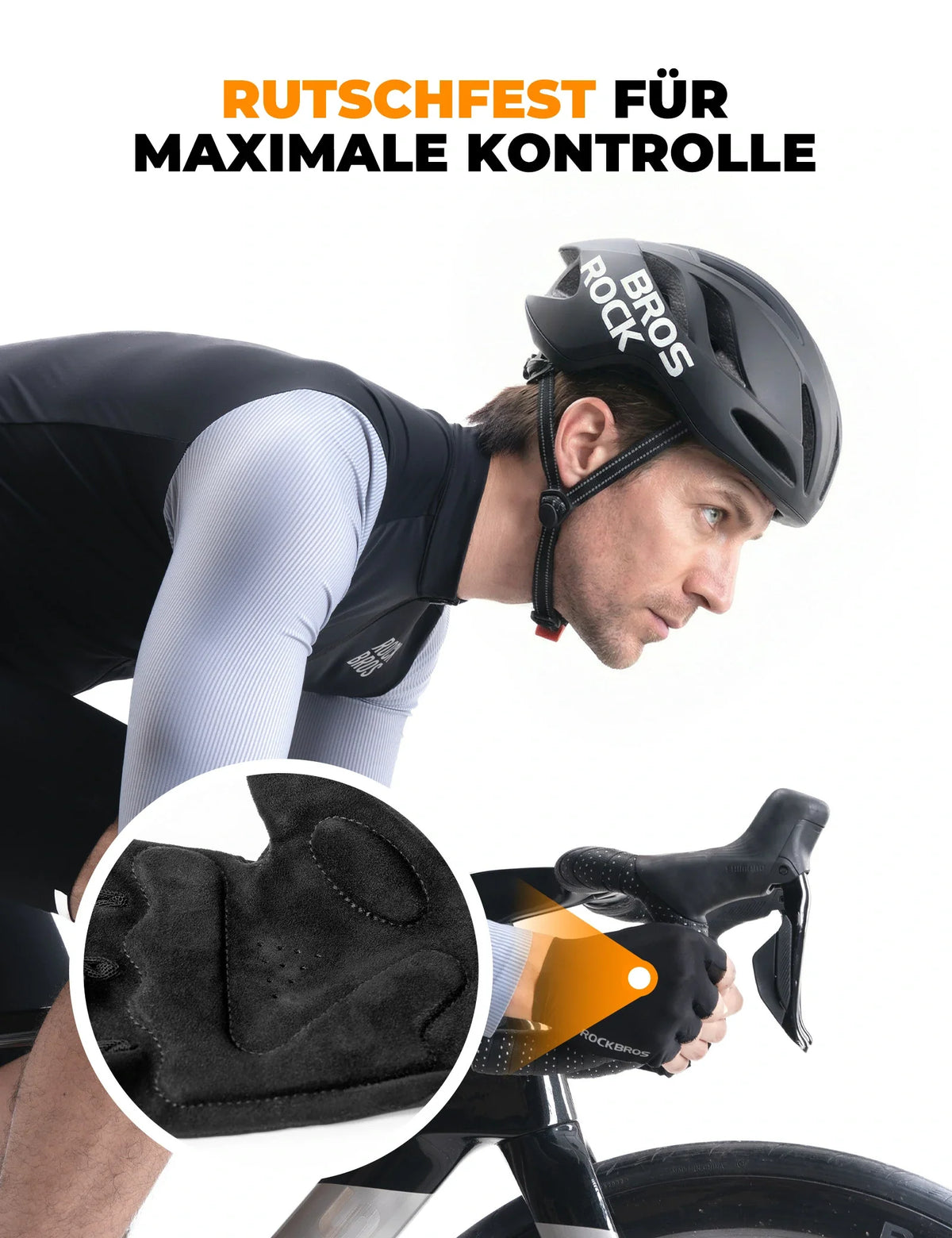 ROCKBROS Gants de vélo d'été sans doigts, antidérapants et respirants, gants de sport