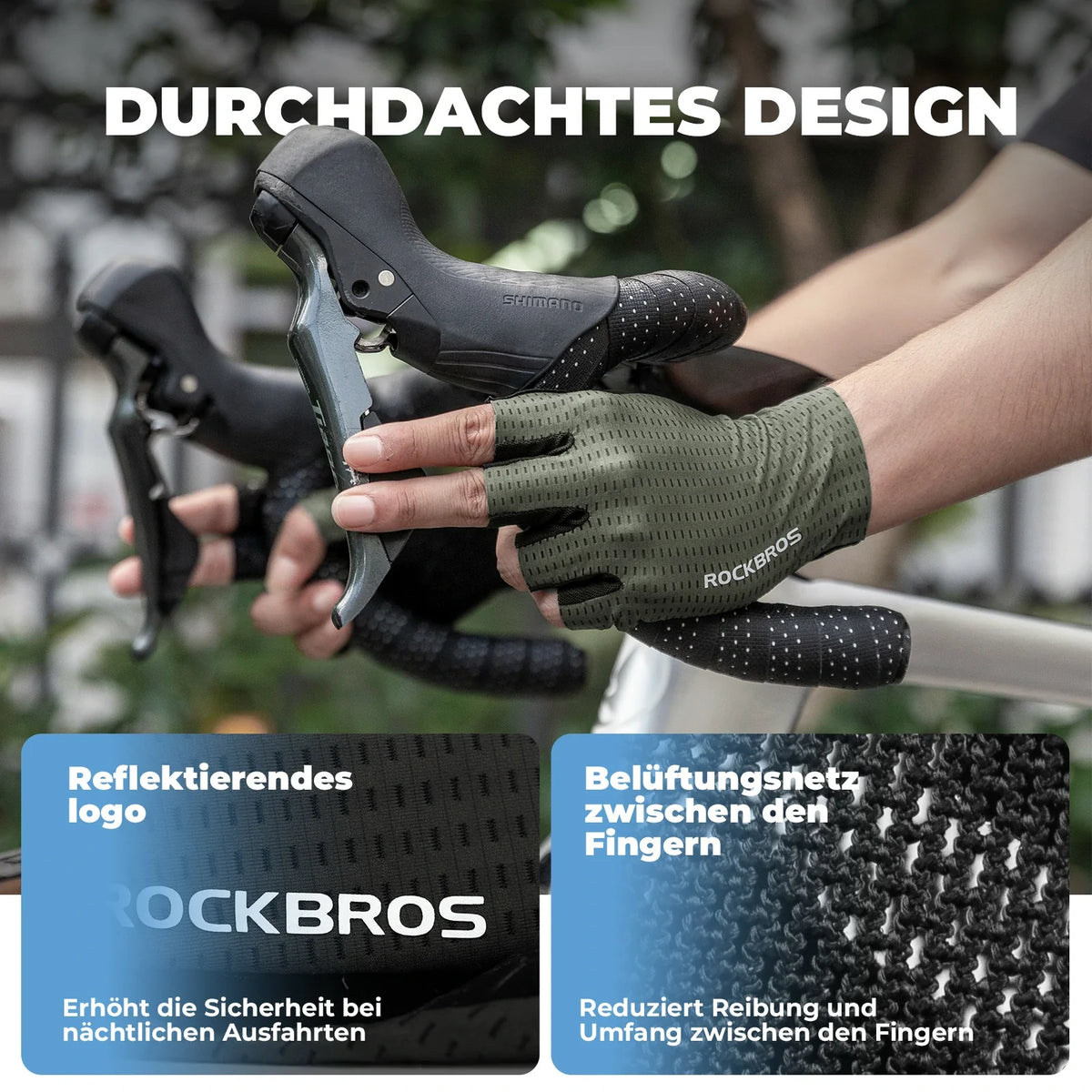 ROCKBROS Gants de vélo été, antidérapants et respirants