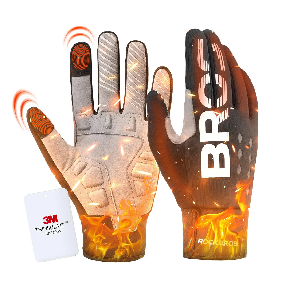 ROCKBROS Gants de vélo hiver Thinsulate gants chauds tactile