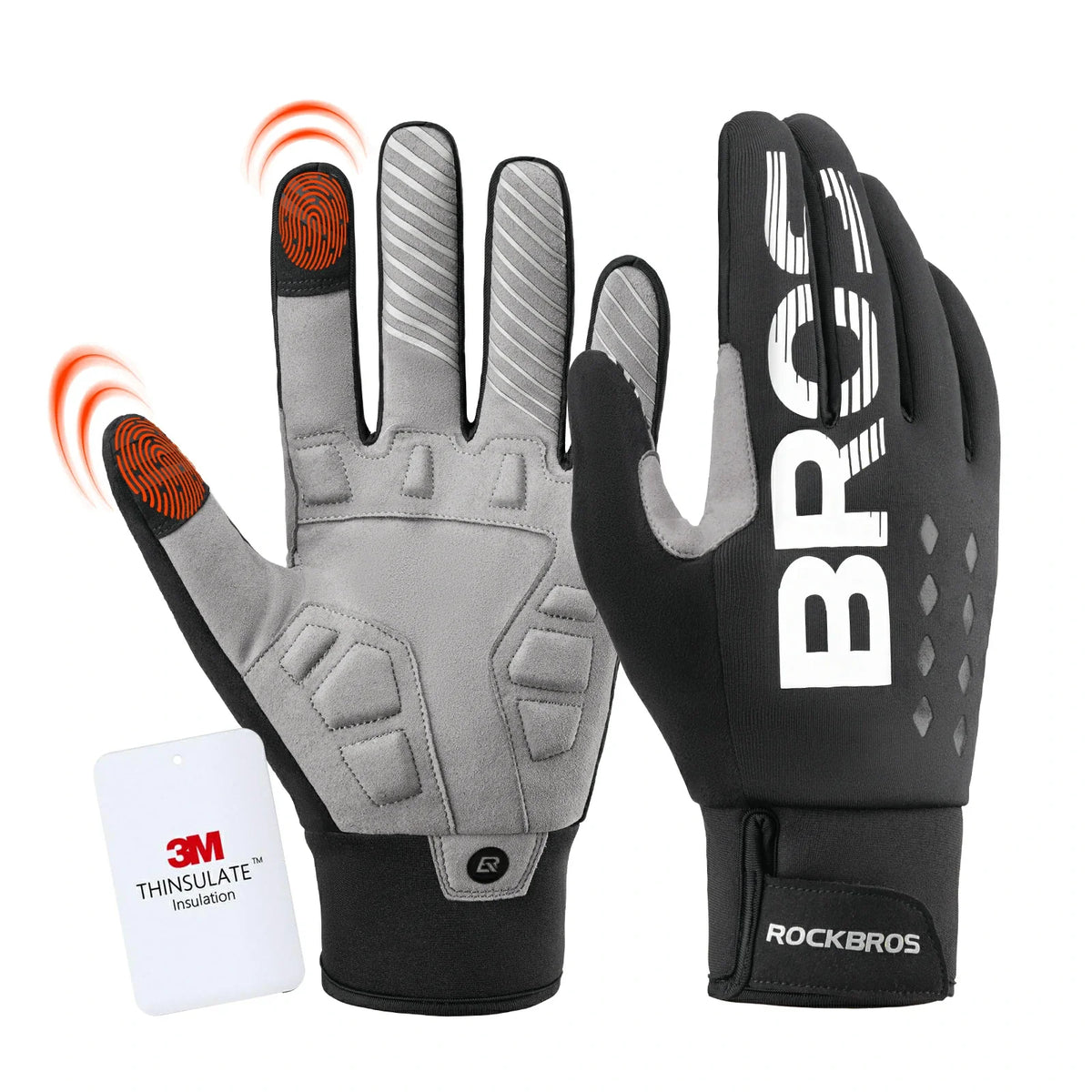 ROCKBROS Gants de vélo hiver Thinsulate gants chauds tactile