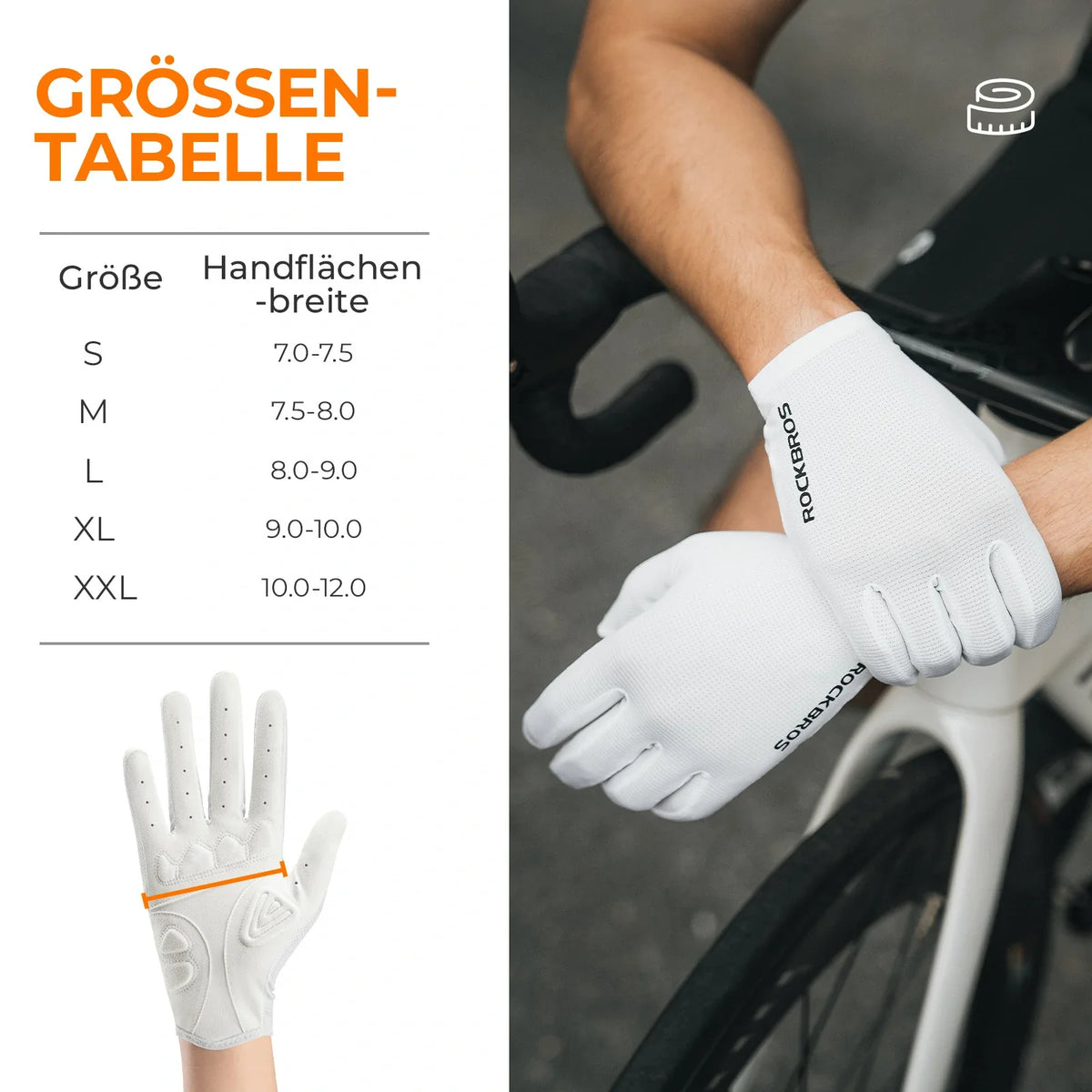 ROCKBROS Gants de vélo, gants de cyclisme avec écran tactile sur tous les doigts