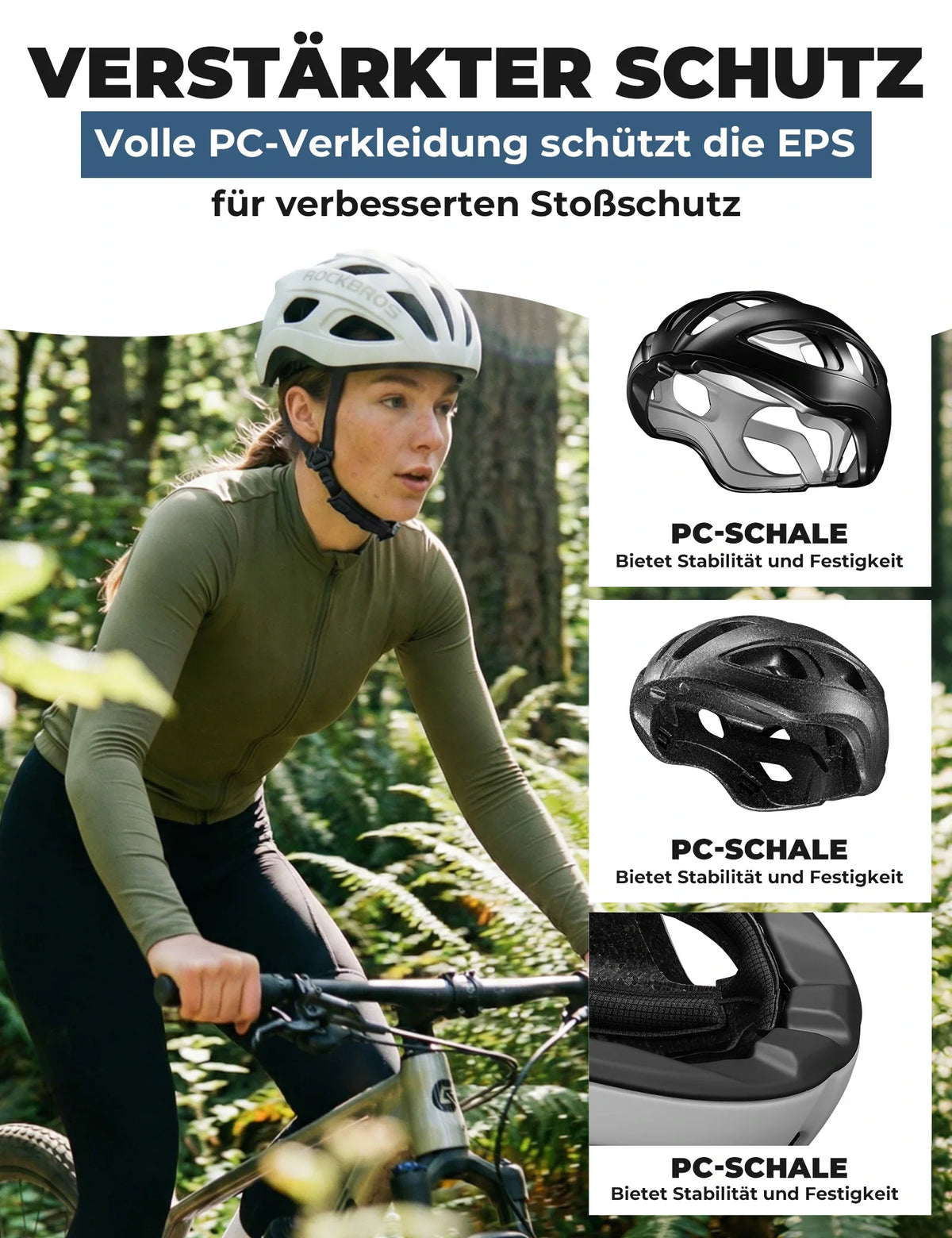 Casque de vélo ROCKBROS 58-62cm Léger 240g Antibactérien