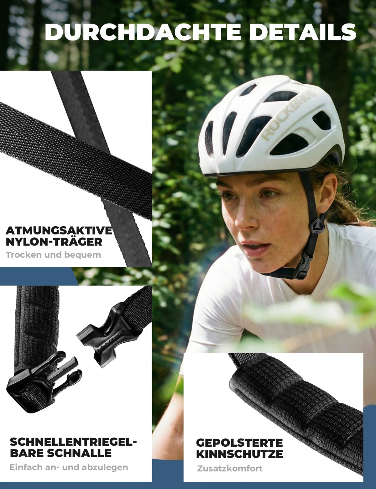 Casque de vélo ROCKBROS 58-62cm Léger 240g Antibactérien