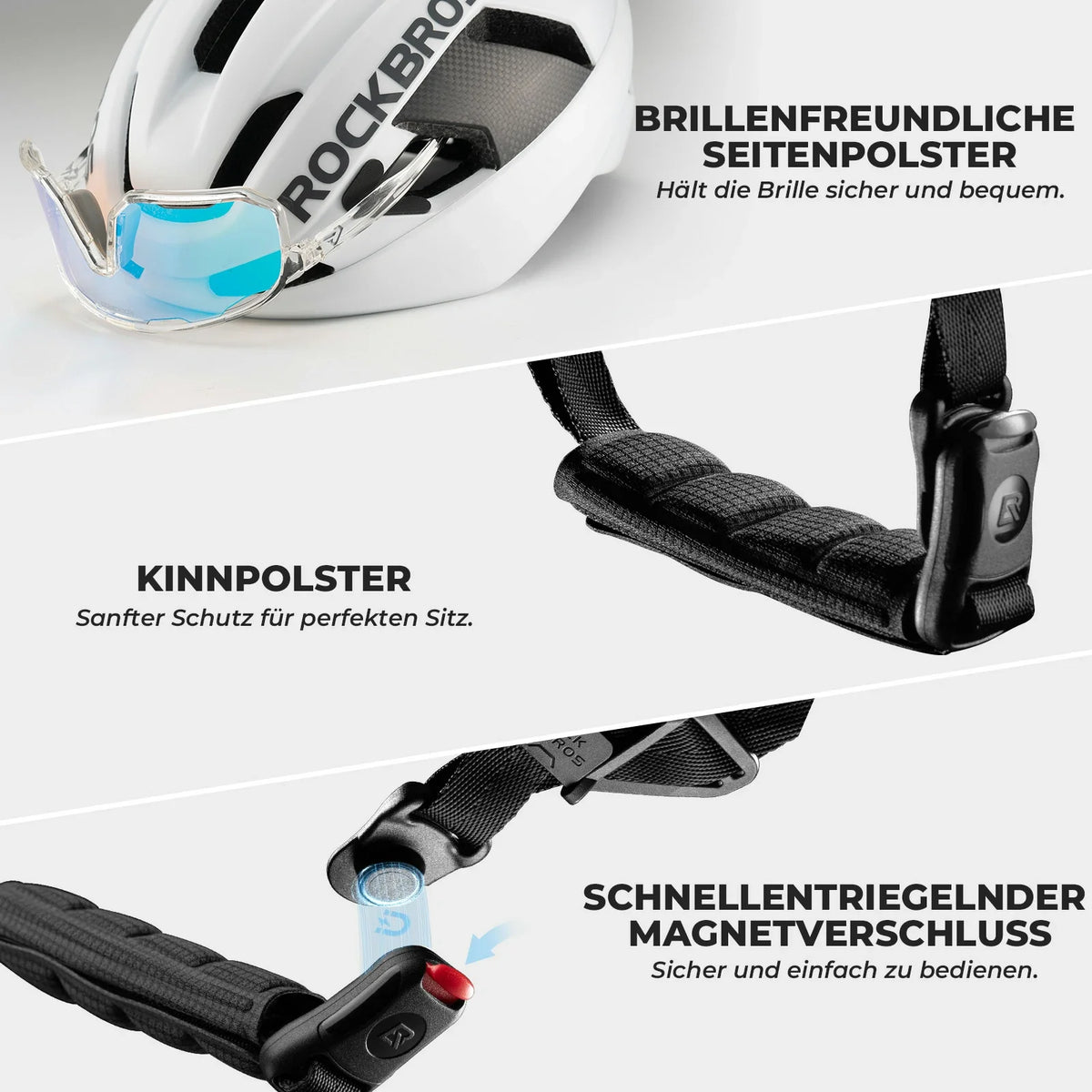 Casque de vélo ROCKBROS avec fermeture magnétique